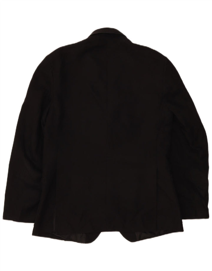 Giacca blazer vintage da uomo a 2 bottoni UK 38 poliestere nero medio