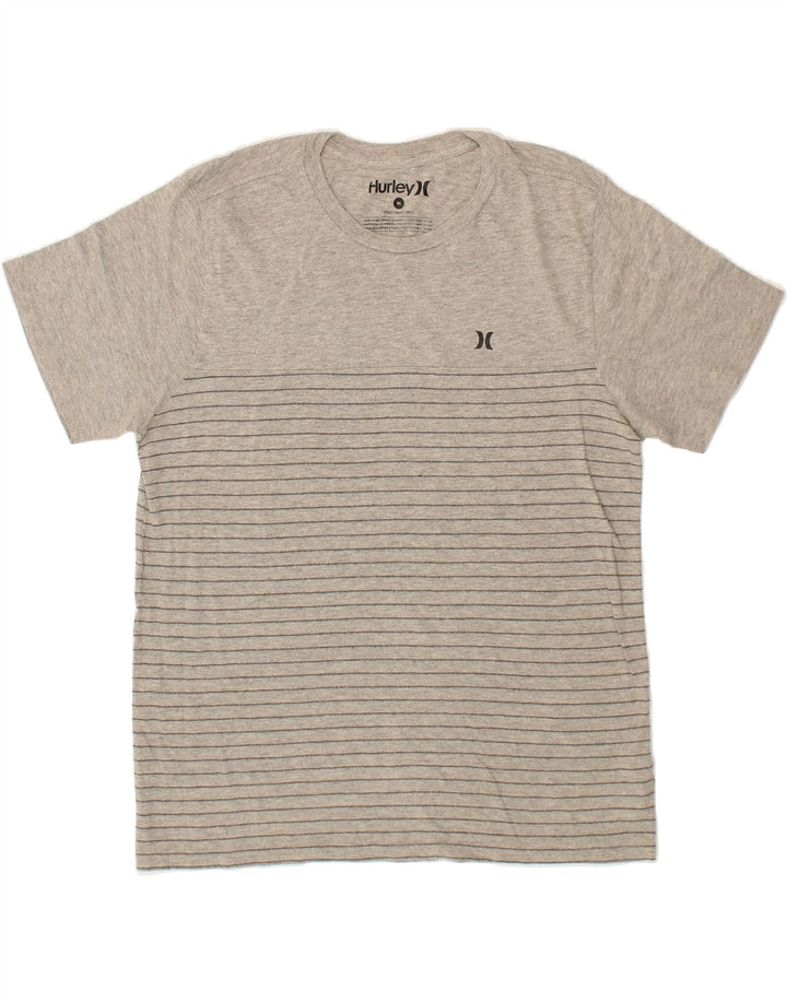 HURLEY Mens T-Shirt Top Medium Grey Pinstripe Cotton Vintage Hurley and Second-Hand Hurley from Messina Hembry 