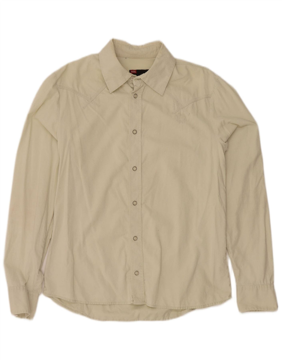 Camicia da uomo in velluto a coste Diesel grande in cotone beige