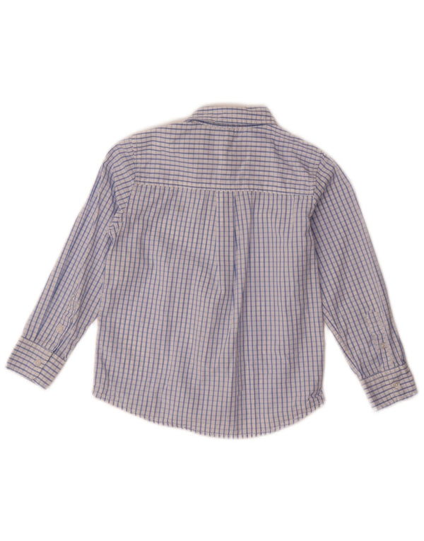 Benetton Boys Shirt 6-7 Years Small Blue Check Cotton