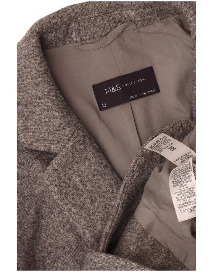 Giacca blazer a 2 bottoni Marks & Spencer da donna UK 12 Poliestere grigio medio