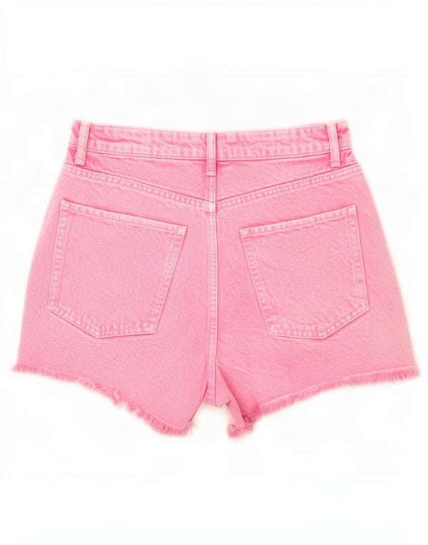 Pantaloncini di jeans a vita alta da donna Zara EU 34 2XS W24 cotone rosa