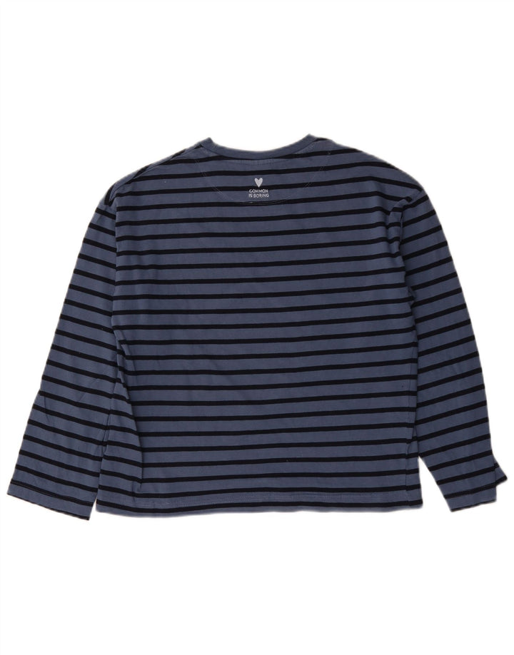 Maglia Zara Bambino Manica Lunga 13-14 Anni Cotone Rigato Blu