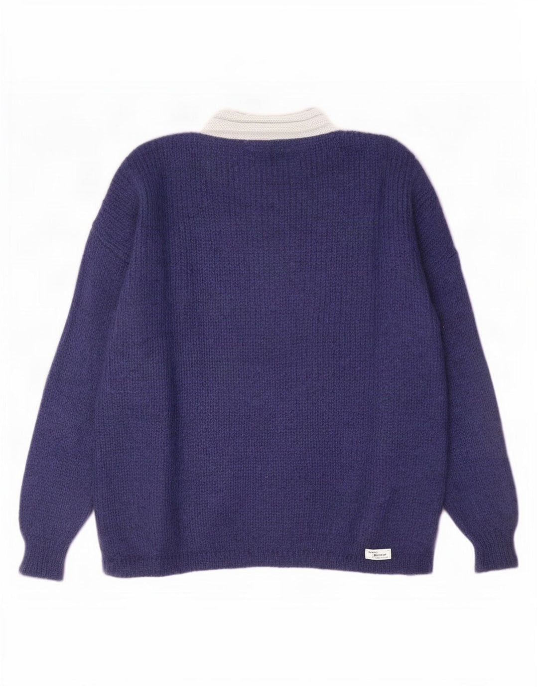 Maglione vintage da donna con collo alto e collo alto IT 44 blu navy medio