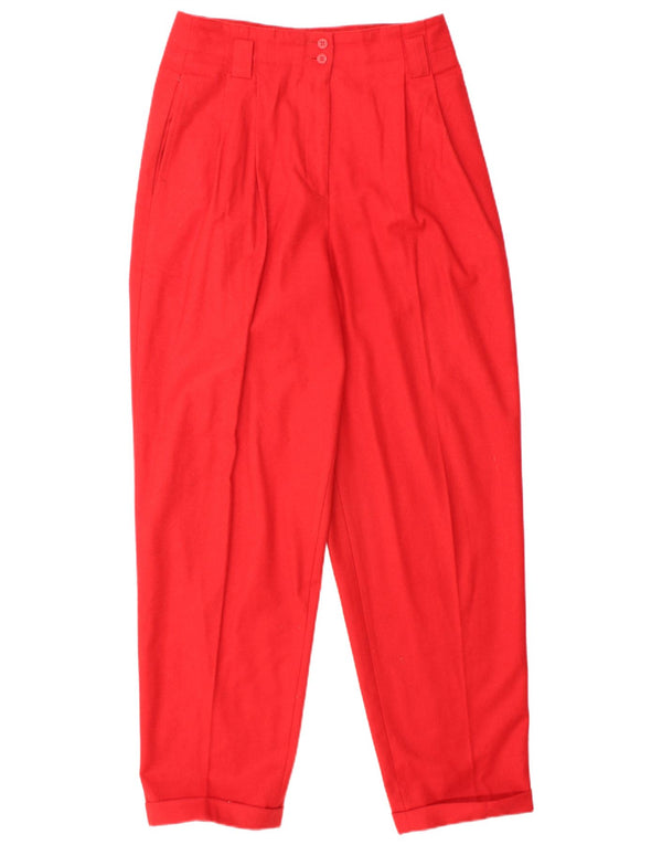 MONDI Womens High Waist Loose Fit Casual Trousers EU 40 Medium W28 L30 Red