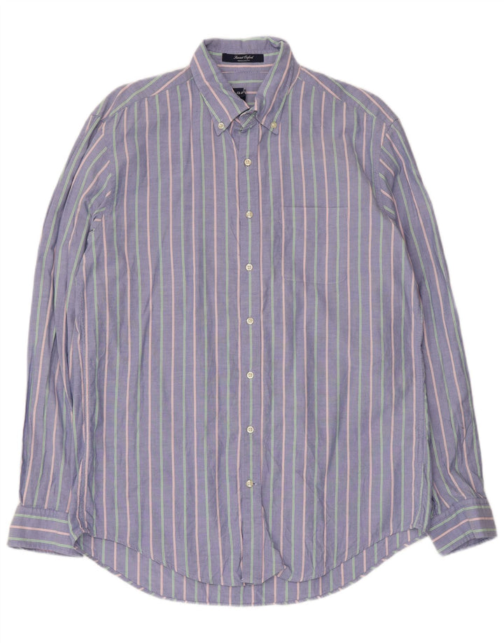 Gant Camicia da uomo vestibilità regolare in cotone a righe grandi blu