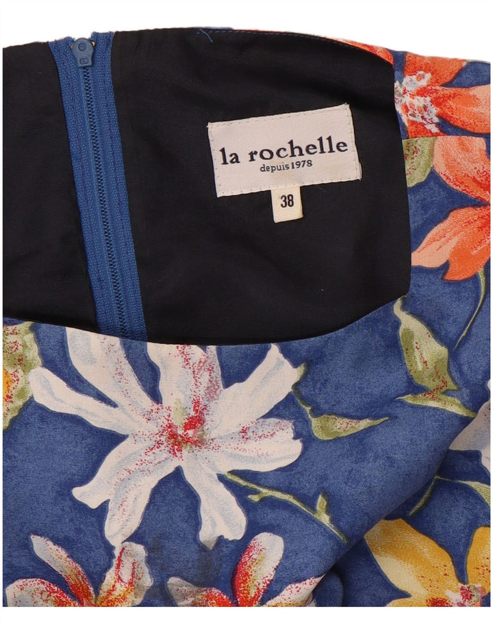 LA ROCHELLE Womens Crop Sleeveless Blouse Top EU 38 Medium Blue Floral