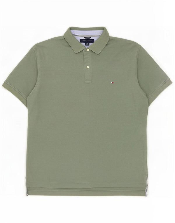 Polo da uomo Tommy Hilfiger grande in cotone verde