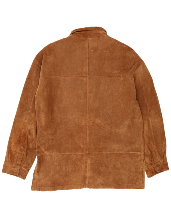 Giacca vintage in pelle scamosciata da uomo UK 42 XL in pelle marrone