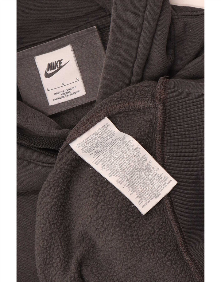 Felpa con cappuccio grafica da uomo Nike Large in cotone grigio