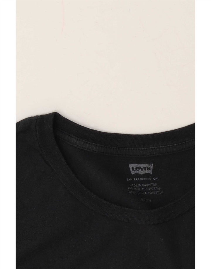 Levi's T-shirt grafica oversize da donna Top UK 10 Small Nera