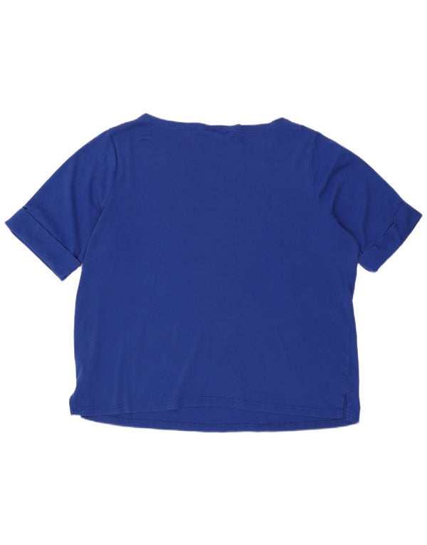 T-shirt da donna RALPH LAUREN Top UK 22 3XL cotone blu