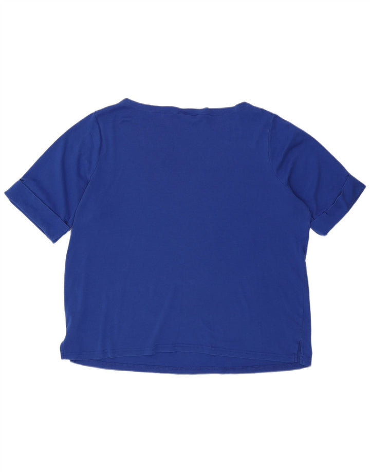 T-shirt da donna RALPH LAUREN Top UK 22 3XL cotone blu