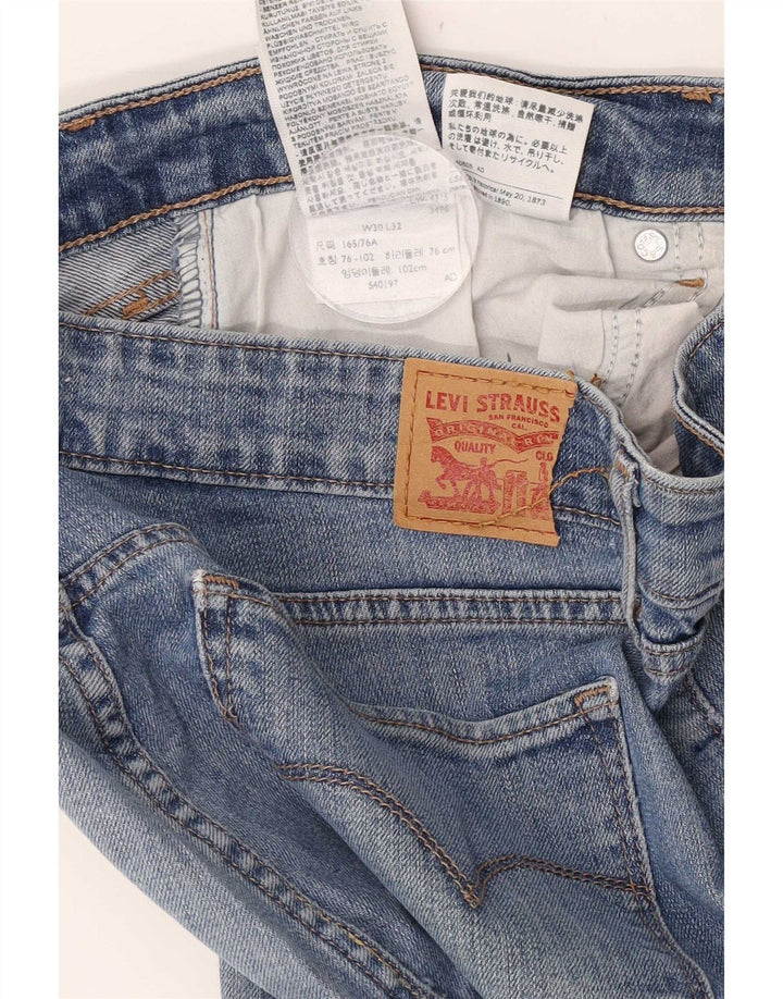 Gonna di jeans midi 711 Levi's da donna W30 in cotone blu medio
