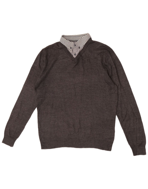 Maglione da uomo con collo alto Pierre Cardin piccolo acrilico grigio