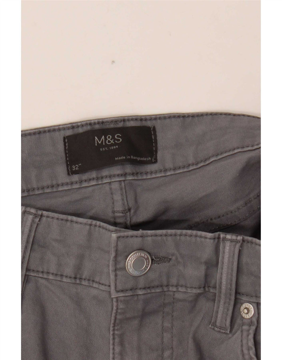 Pantaloncini casual da uomo Marks & Spencer W32 cotone grigio medio