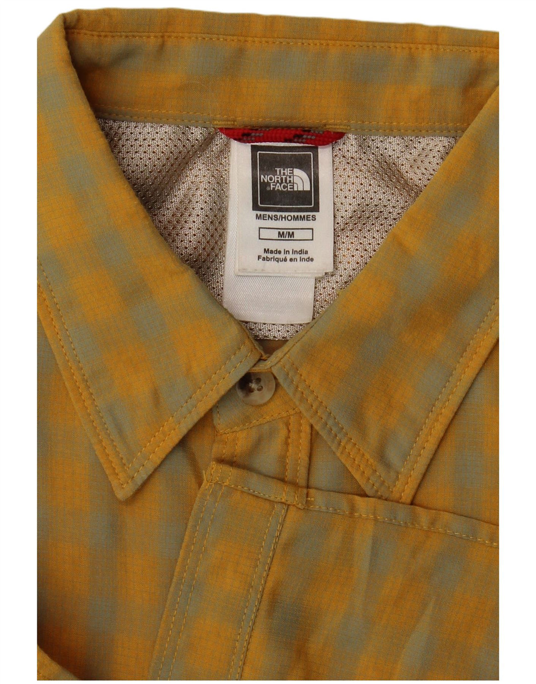 Camicia a maniche corte da uomo The North Face in modal a quadri gialli medi