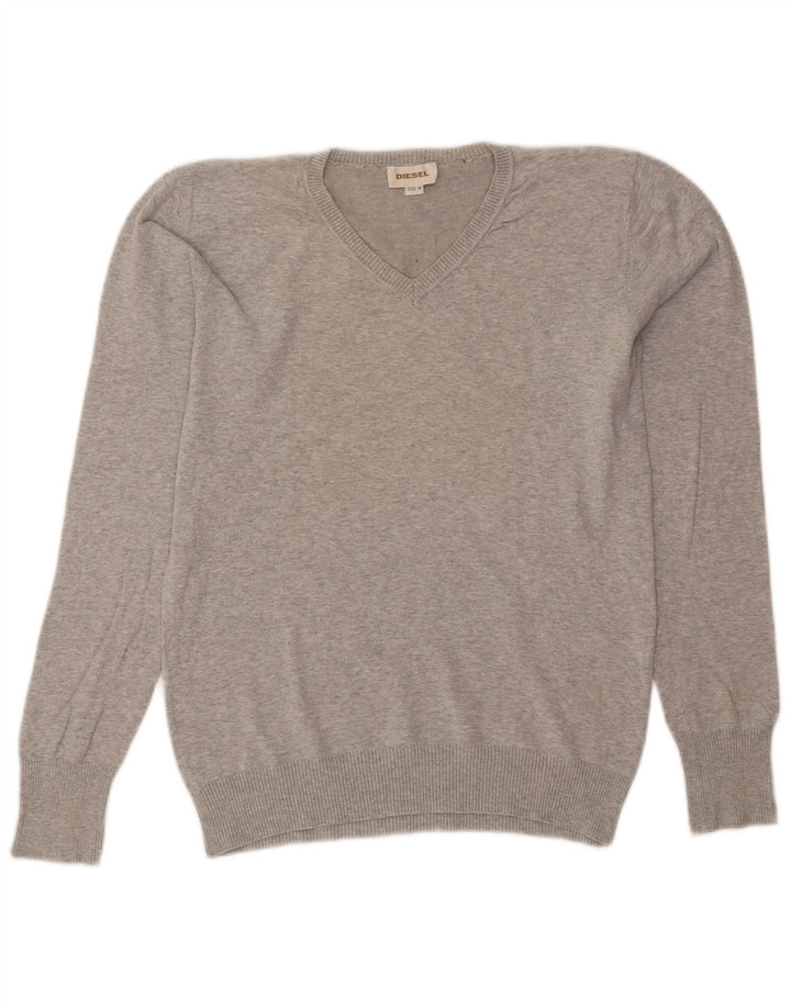 Maglione maglione con scollo a V da donna Diesel UK 14 Grigio medio