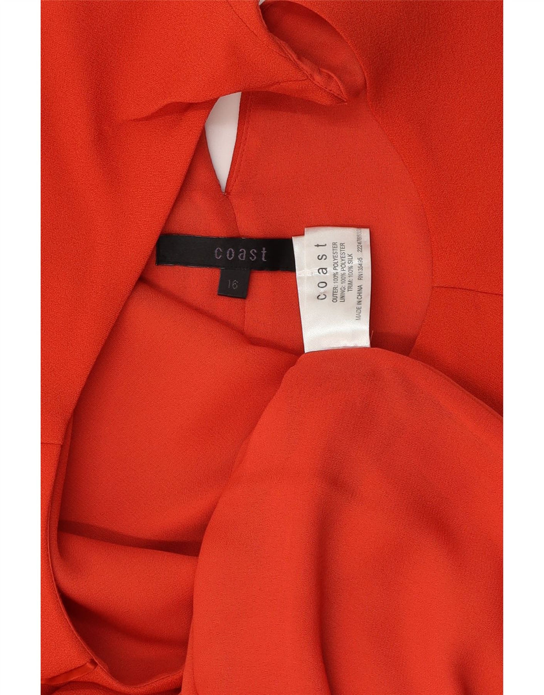 Abito a trapezio senza maniche da donna Coast UK 16 Large Arancione Poliestere