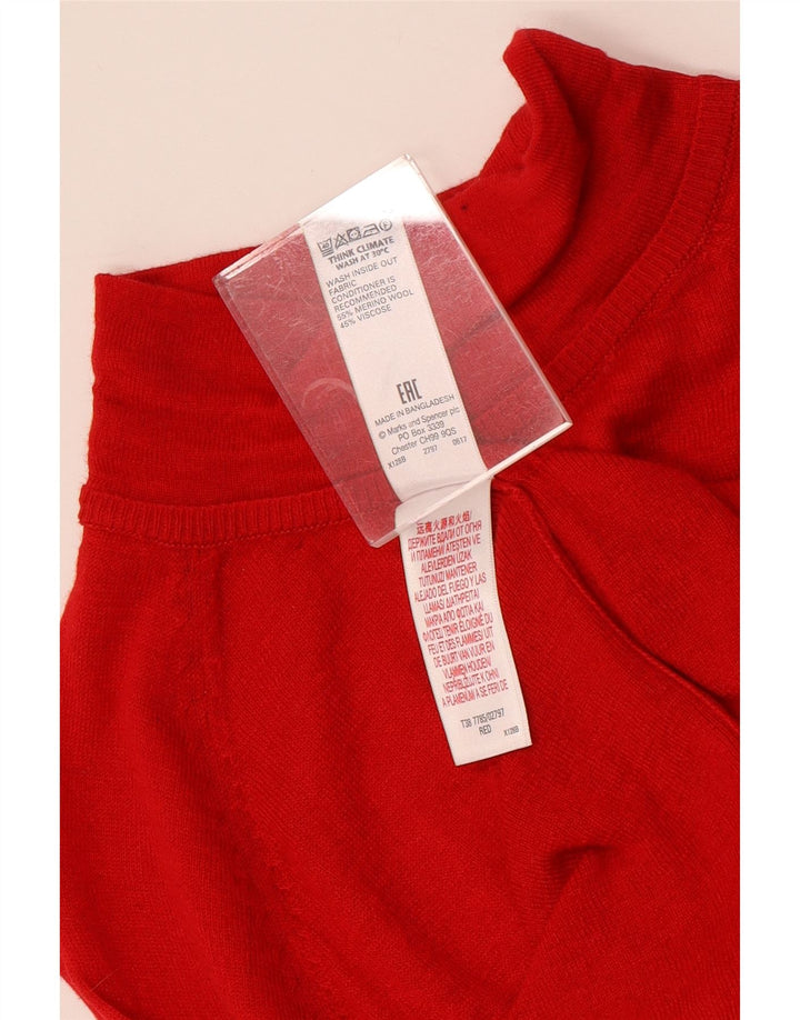 MARKS & SPENCER Maglione da donna con collo dolcevita UK 12 Rosso medio