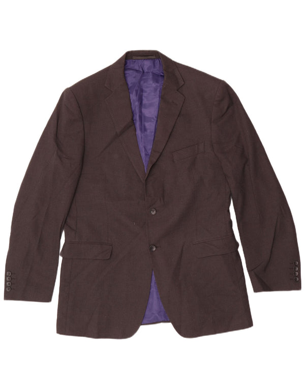 Giacca blazer a 2 bottoni Marks & Spencer da uomo UK 42 grande poliestere grigio