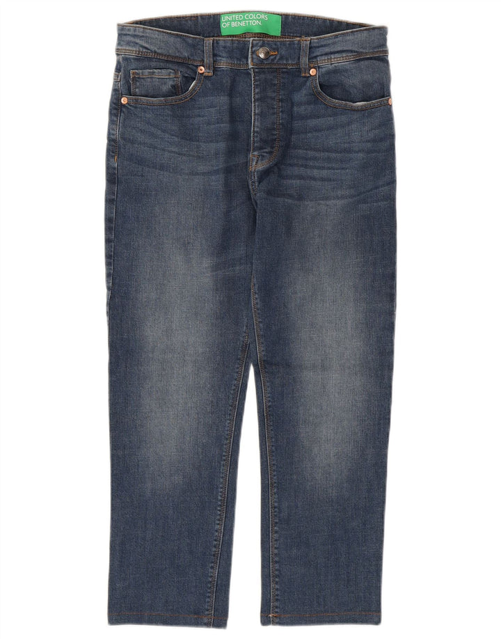 Jeans dritti da uomo BENETTON W30 L23 in cotone blu