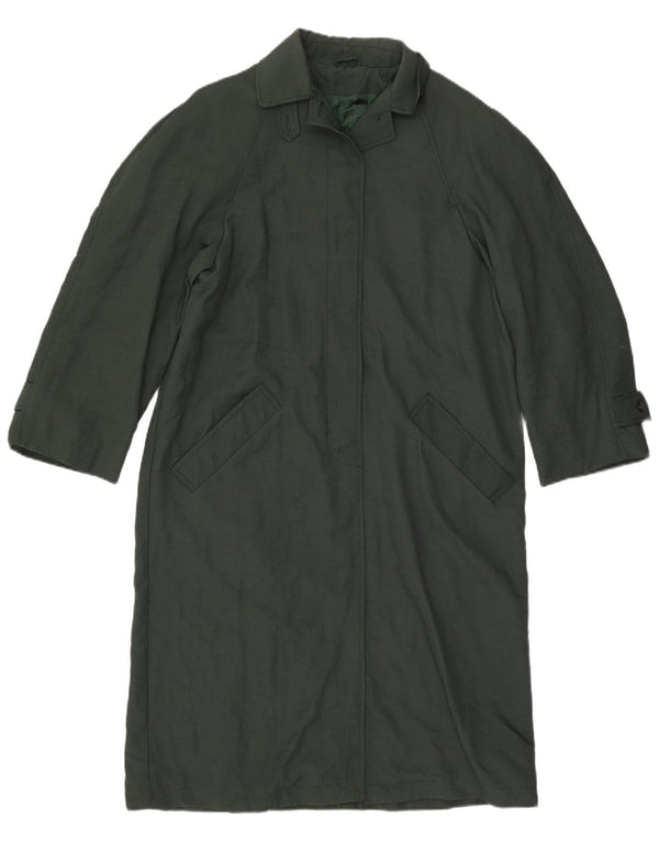 Trench oversize da donna vintage UK 10 piccolo verde in poliammide