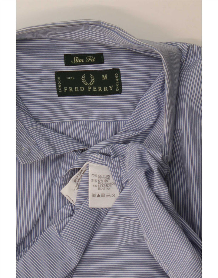 Camicia slim fit da uomo Fred Perry classica in cotone a righe blu medio