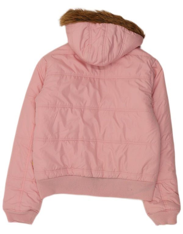 Giacca imbottita con cappuccio da donna Buffalo UK 14 grande rosa in poliestere