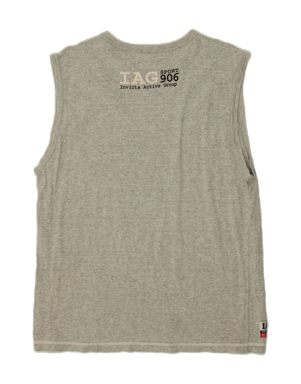 INVICTA Mens Graphic Vest Top Medium Grey Cotton