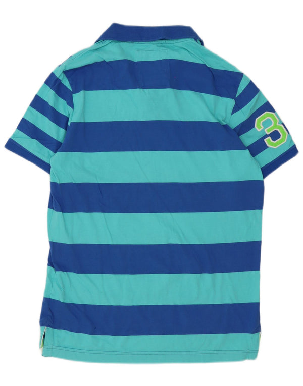 Polo da uomo con vestibilità classica grafica Superdry XL in cotone a righe blu