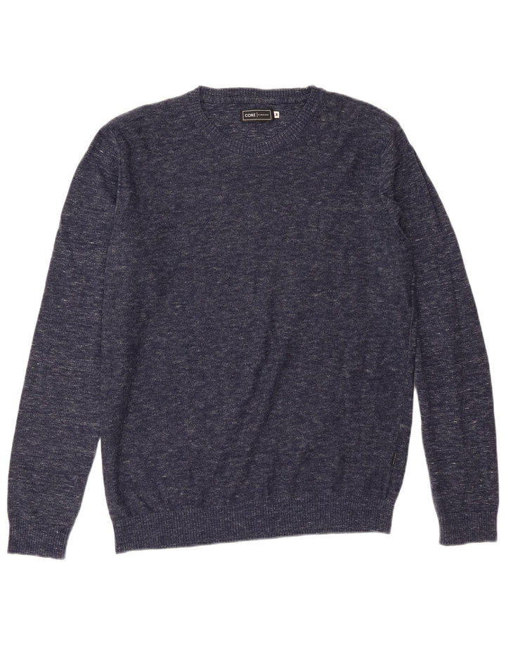 Jack & Jones Maglione girocollo da uomo in cotone medio blu navy screziato