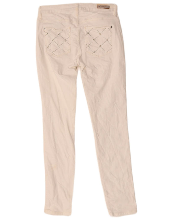 Jeans skinny curva sexy da donna Guess W28 L28 cotone geometrico bianco