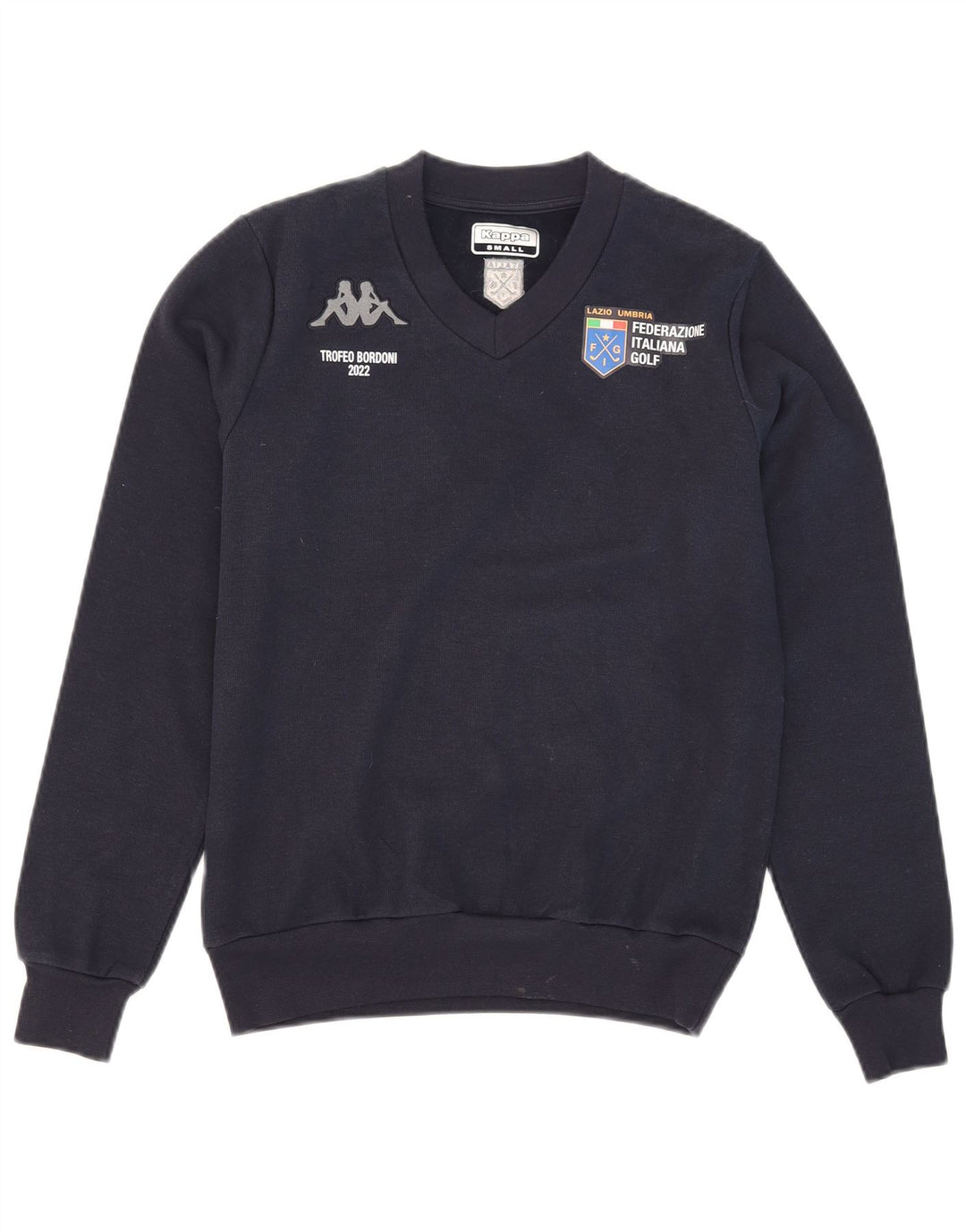 Felpa grafica da uomo Kappa Maglione piccolo blu navy in poliestere