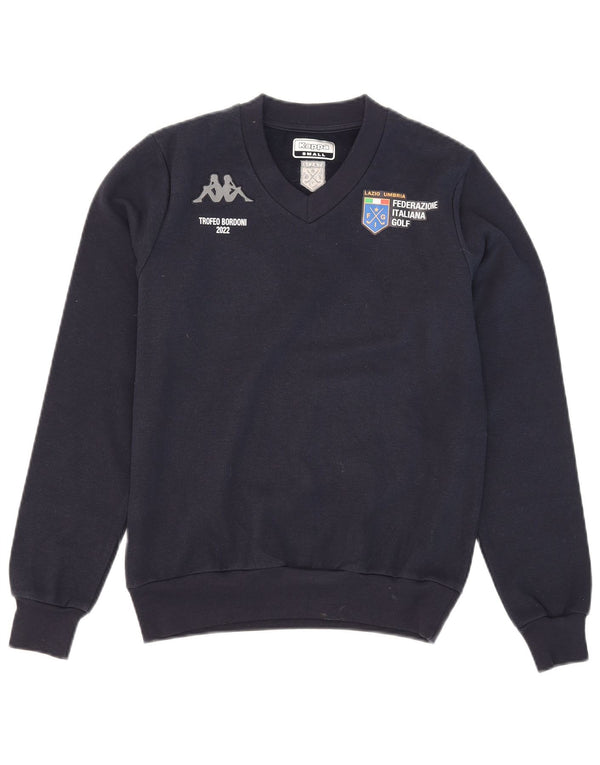 Felpa grafica da uomo Kappa Maglione piccolo blu navy in poliestere