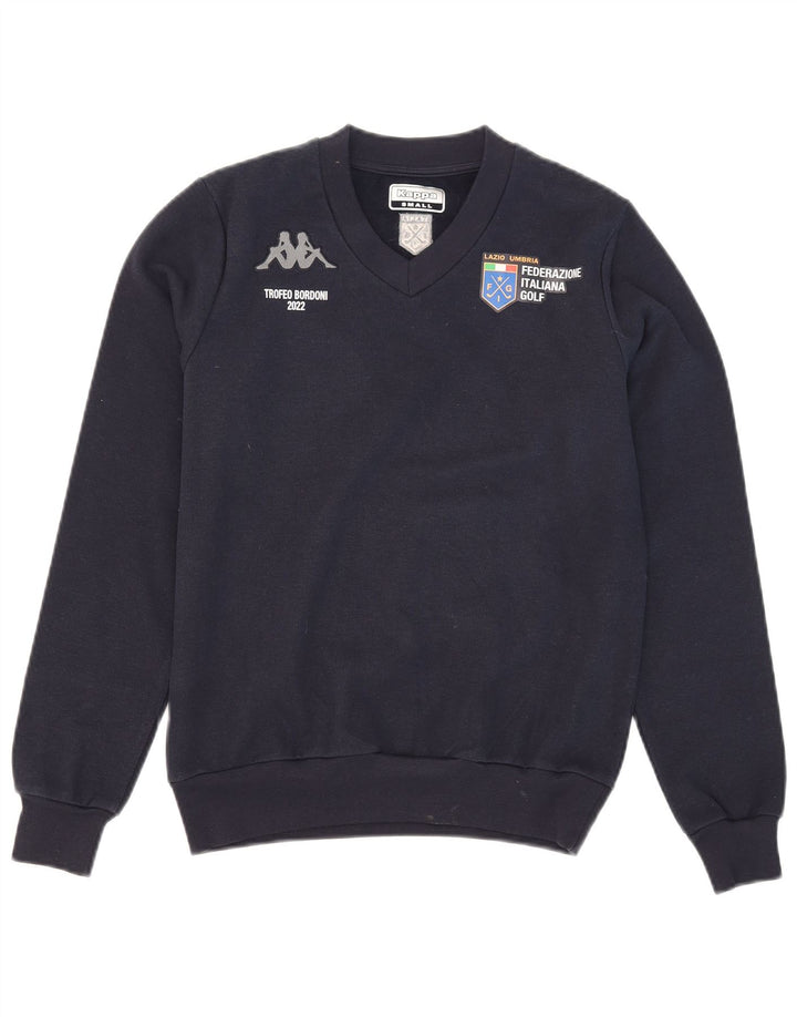 Felpa grafica da uomo Kappa Maglione piccolo blu navy in poliestere