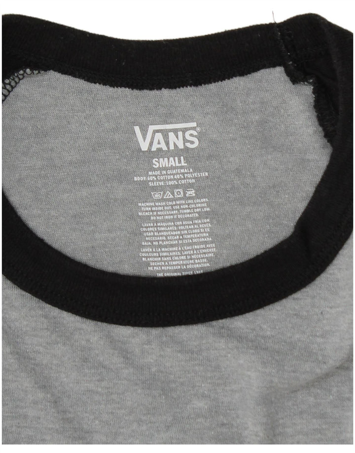 Maglietta grafica da uomo Vans manica a 3/4 piccola in cotone grigio