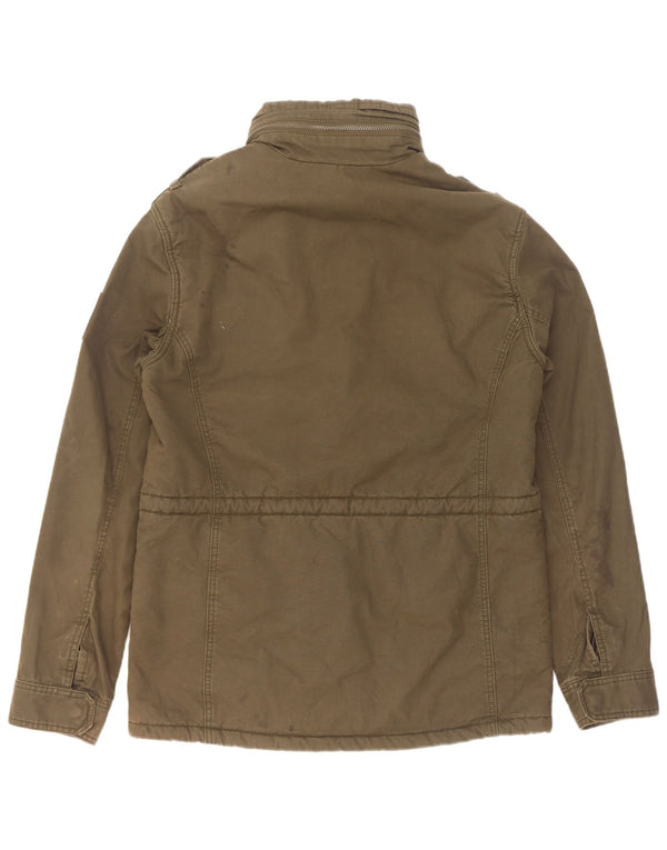 Giacca militare Sherpa da uomo con cappuccio Superdry UK 40 Large in cotone kaki