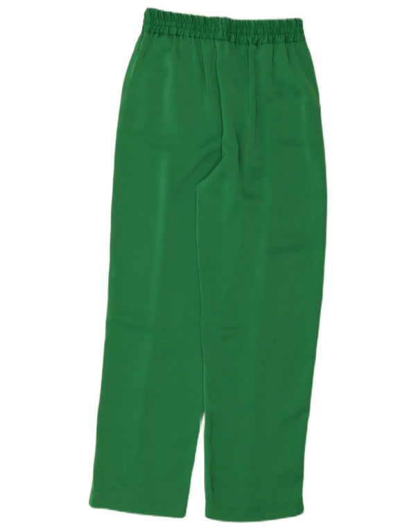 Pantaloni casual dritti da donna Zara piccoli W26 L28 poliestere verde