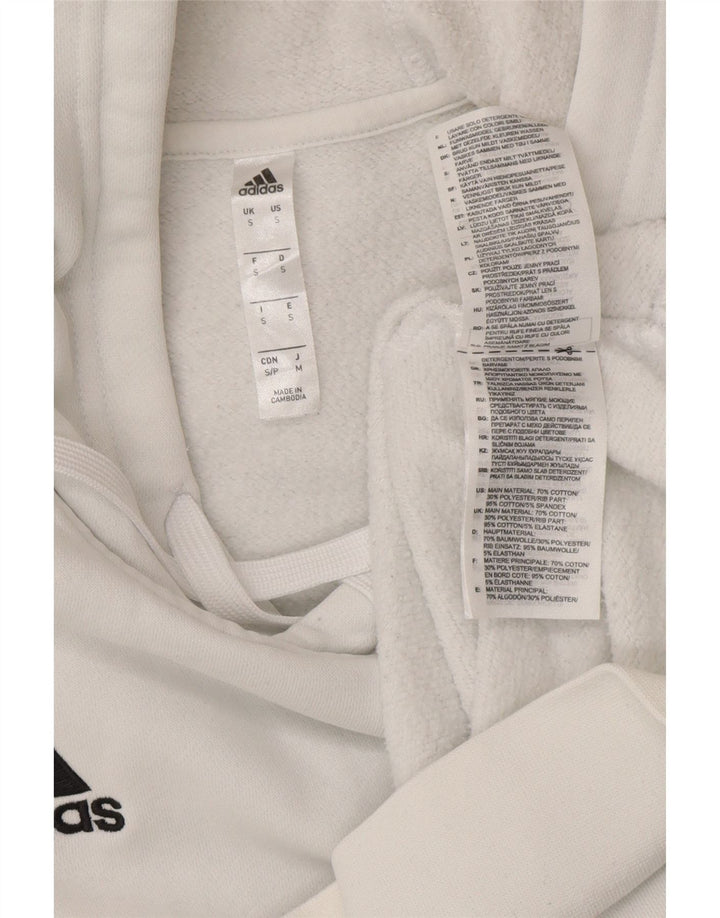 Felpa con cappuccio da uomo Adidas Small in cotone bianco