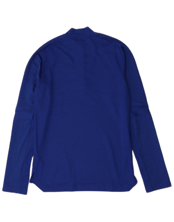 Adidas Uomo Irish Football Zip Neck Pullover Tuta Top Piccola Blu