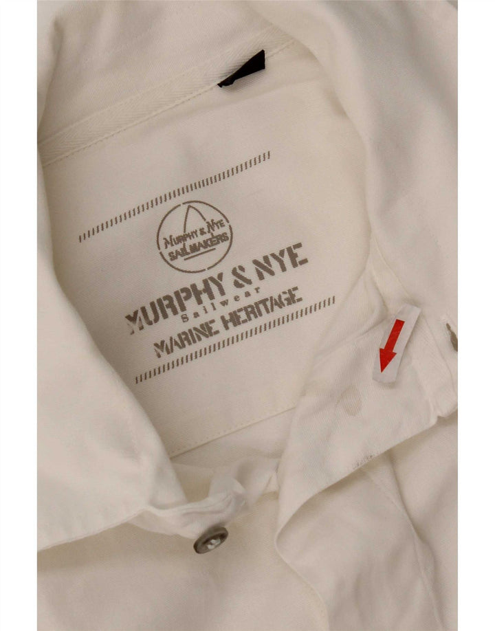 Camicia a maniche corte da uomo Murphy & Nye grande in cotone bianco