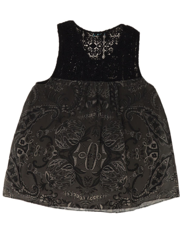 DESIGUAL Camicetta grafica senza maniche da donna Top UK 18 XL Grigio Paisley
