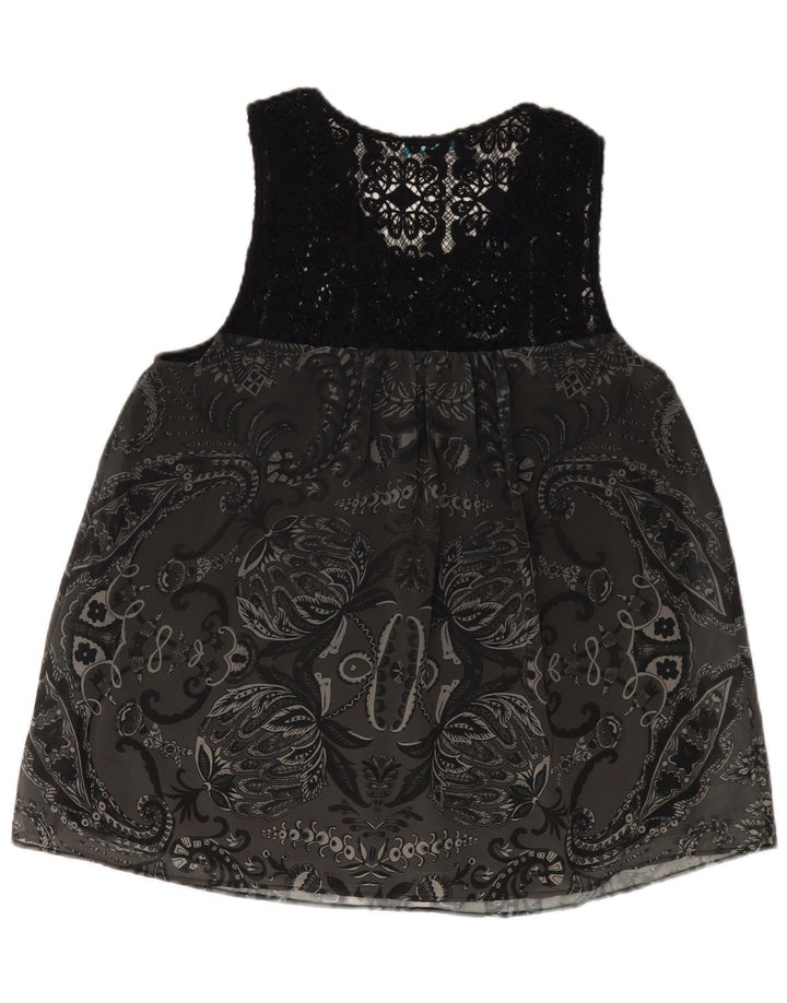 DESIGUAL Camicetta grafica senza maniche da donna Top UK 18 XL Grigio Paisley