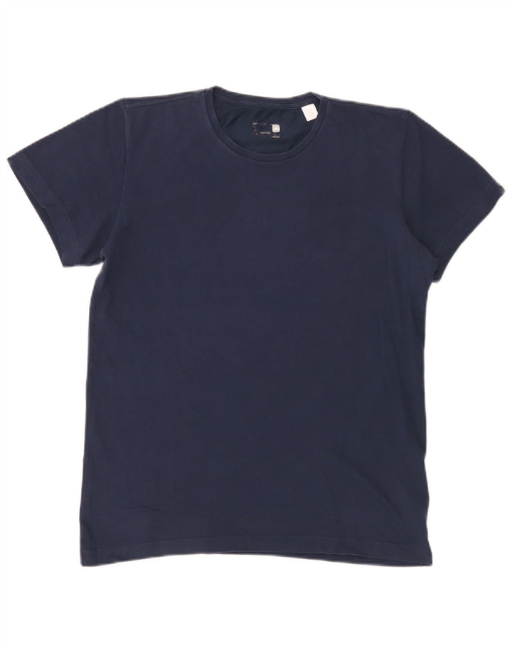T-shirt grafica da uomo Adidas Top Small in cotone blu navy
