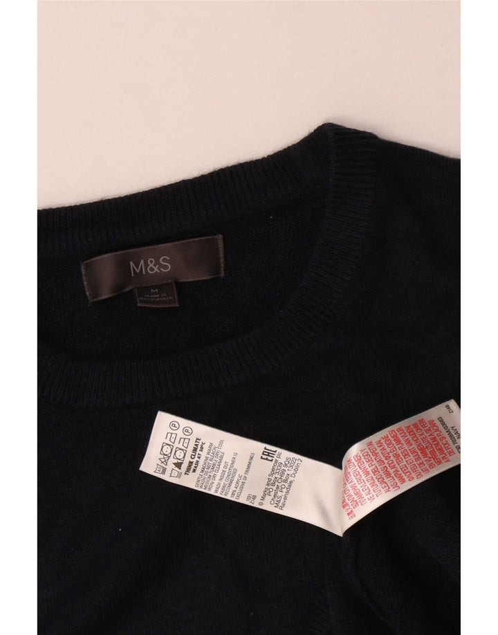 Maglione maglione girocollo da uomo Marks & Spencer medio blu navy acrilico