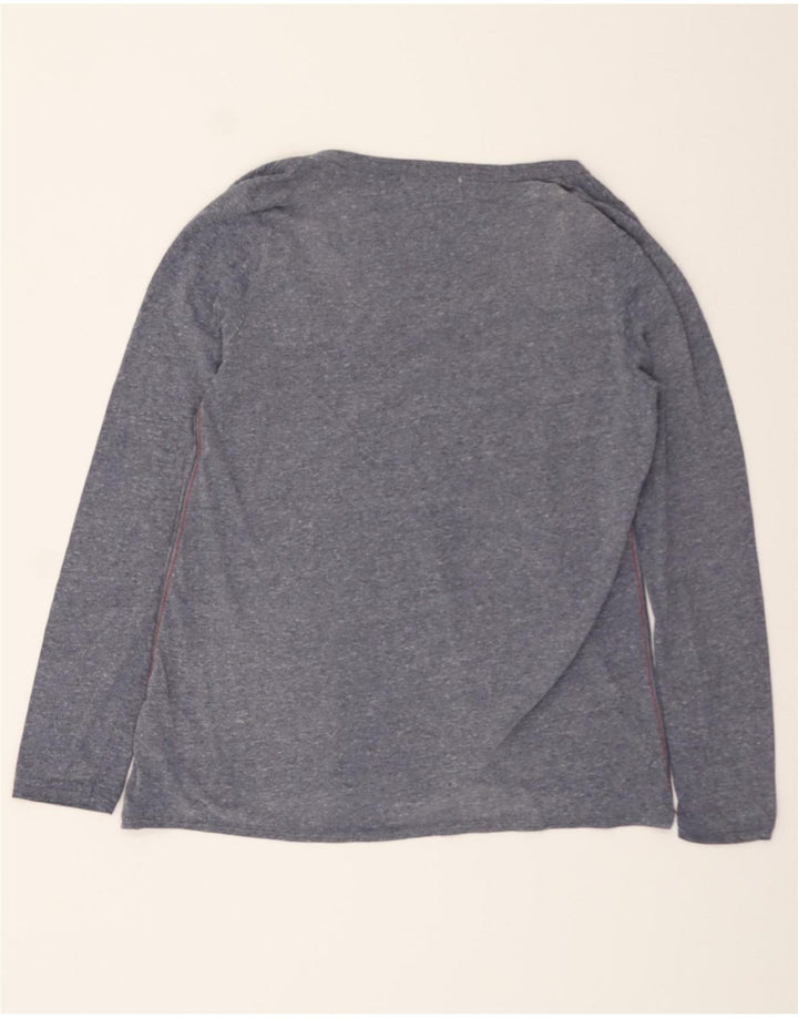 TOMMY HILFIGER Womens Top Long Sleeve UK 16 XL Navy Blue Flecked Polyester Vintage Tommy Hilfiger and Second-Hand Tommy Hilfiger from Messina Hembry 