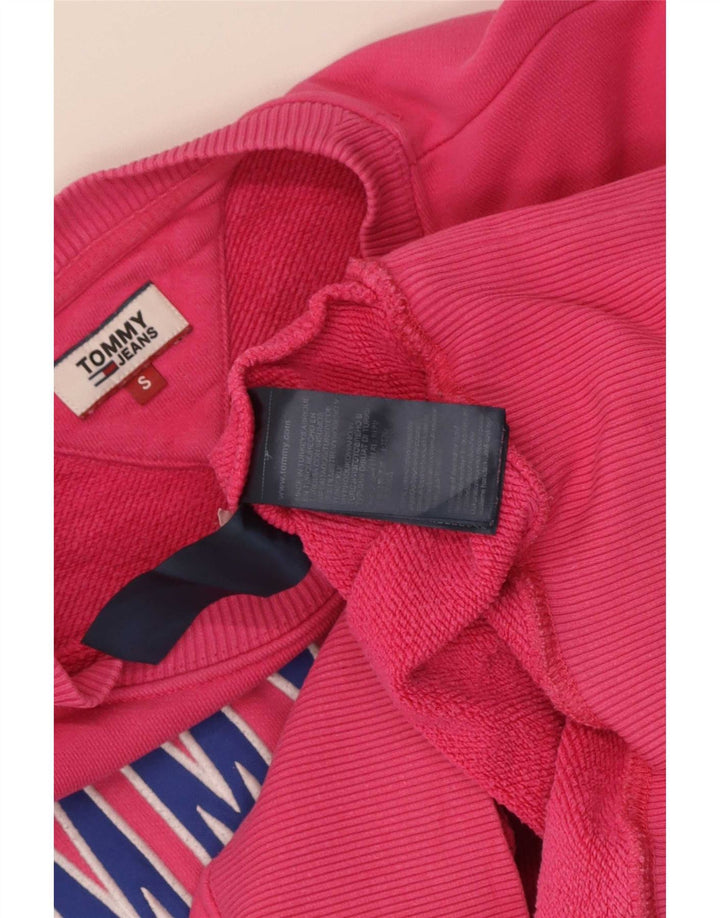 Felpa oversize con grafica da donna Tommy Hilfiger Maglione UK 10 Small Rosa