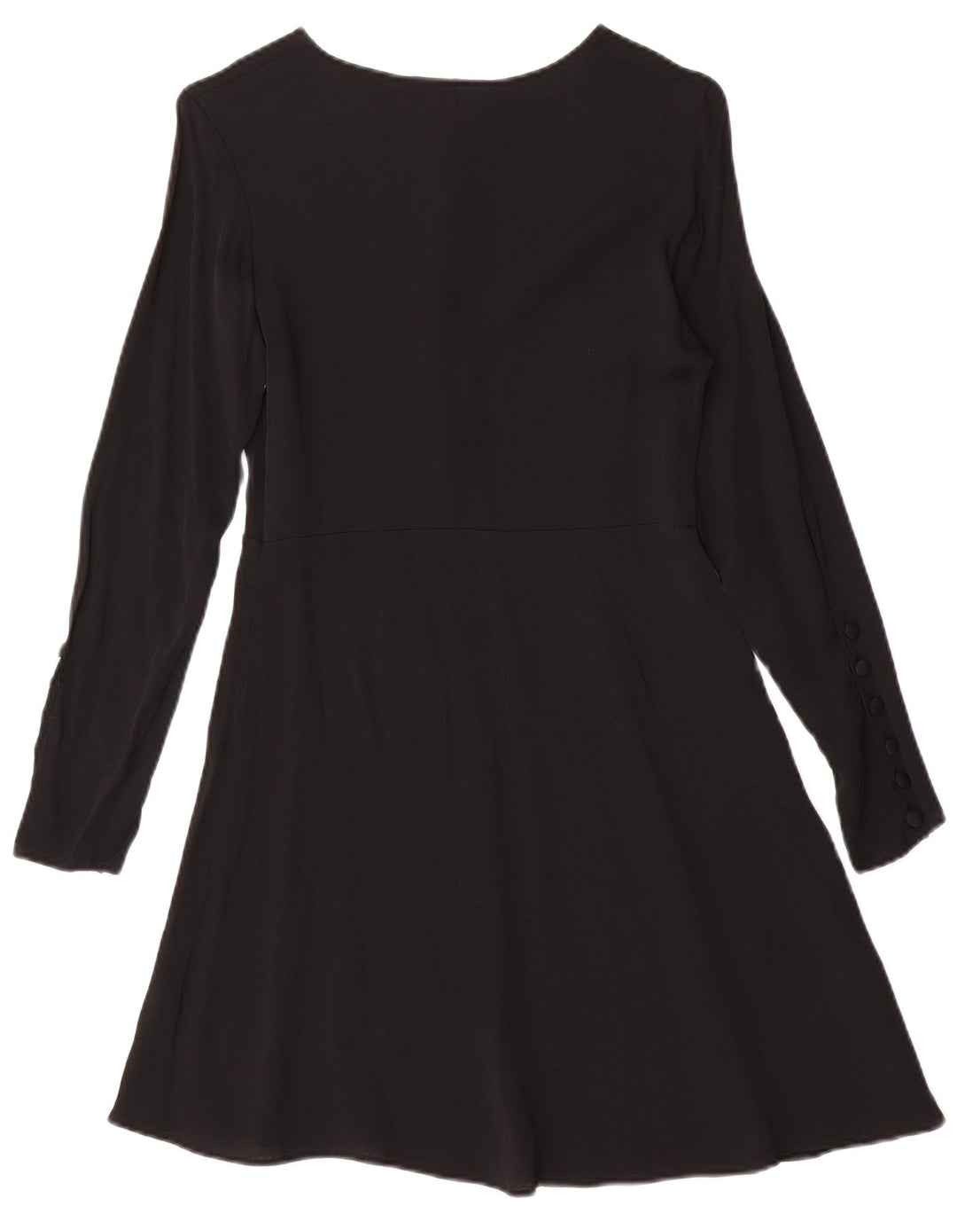 Abito a trapezio a maniche lunghe da donna Cacharel EU 36 piccolo in viscosa nera