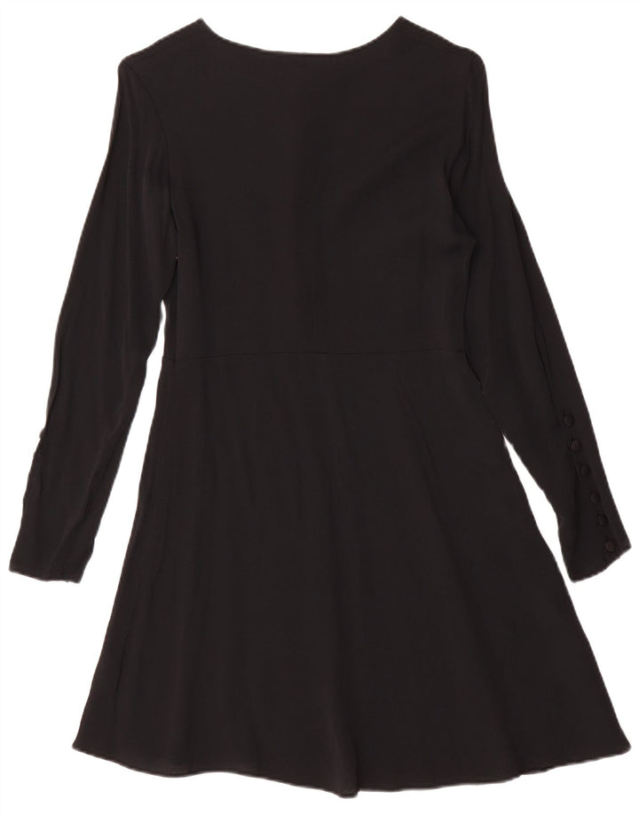 Abito a trapezio a maniche lunghe da donna Cacharel EU 36 piccolo in viscosa nera